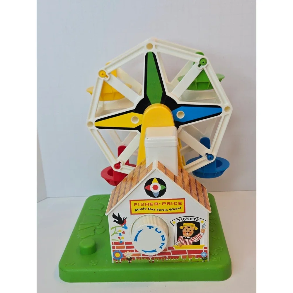 Fisher-Price Music Box Ferris Wheel #2077 Musical Toy with 3 Figures 2015 WORKS